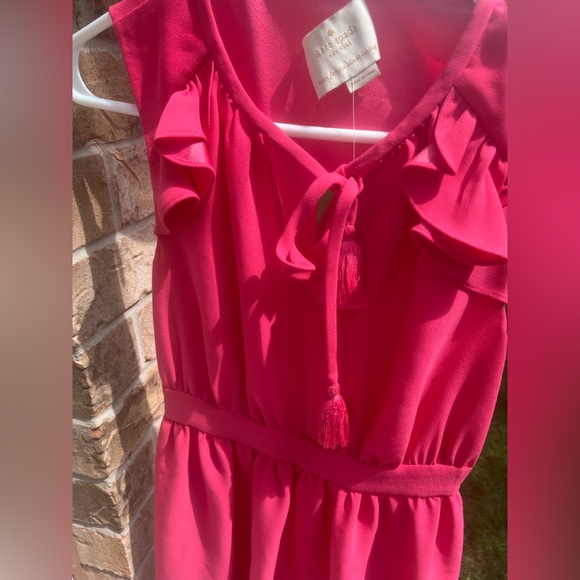 KATE SPADE NEW YORK Rambling Roses Crepe Ruffle Dress Pink Size 2 XS Brand New - Picture 11 of 16